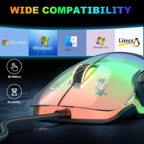 Ratón Para Juegos, Ratón Para Juegos Con Cable Sensor De 12.