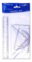 Comprar Kit Geometría Escolar 4 Piezas 20cm Transparente Económica