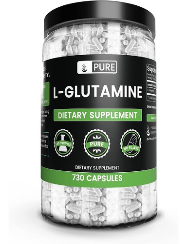 L-glutamina 970 Mg Pure Organic 730 Capsulas