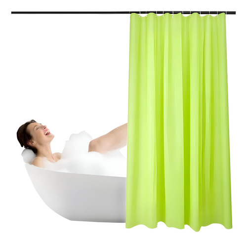 Cortinas De Baño-ducha Impermeable Varios Modelos 1.80x1.80 Verde Limón Verde Limón
