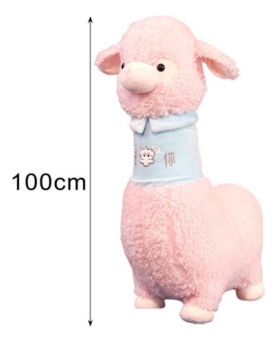 Juguete De Peluche De Alpaca, Muñeca De Juguete Rosa 100cm