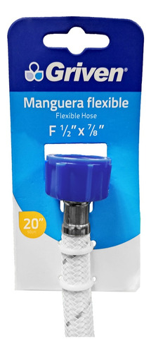 Canilla Flexible Nylon 1/2x7/8 Para Wc Griven