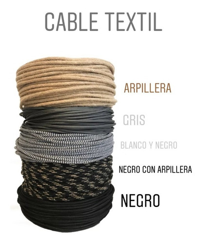 Imagen 3 de 7 de Lampara Filamento + Portalampara Vintage + Cable Textil 1m