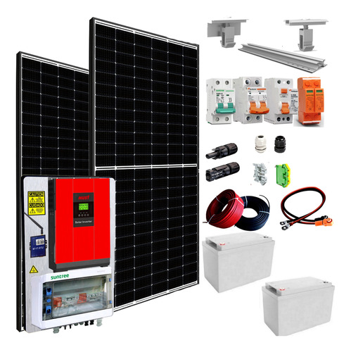 Kit Panel Solar Sharp Híbrido Inversor 5kw Wifi 4500watts H8