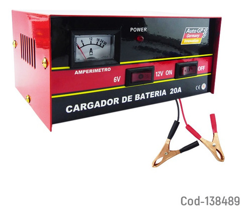 Cargador De Bateria P/autos 20 Amp Autogp 6-12volt 138489