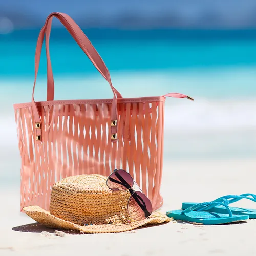 Bolsa playa transparente sale