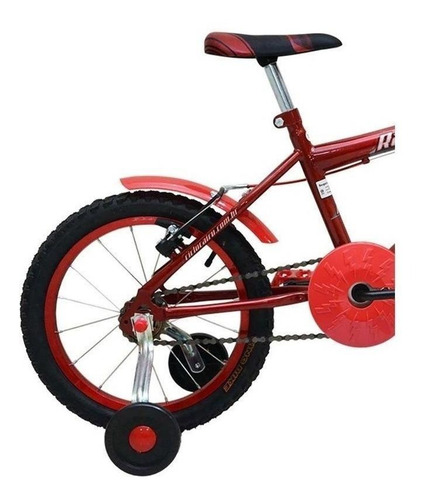 Bicicleta infantil infantil Cairu Racer Kids aro 16 freios v-brakes cor vermelho com rodas de treinamento