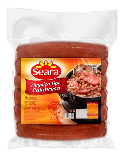 Kit 2x Linguiça Calabresa Defumada Seara 2,5kg