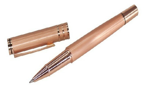 Roller Pen Metálico Encobrizado, 13.1 X Ø 1.1 Cm. 5 Unds