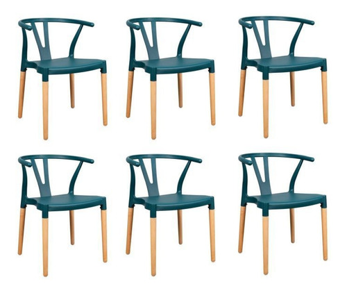 Conjunto 6 Cadeiras Polipropileno Wishbone Yescasa Wt