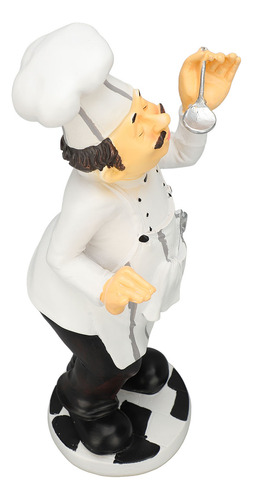 Estatueta Francesa Chef Sculpture Em Resina 3d Decorativa En