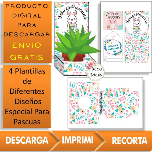 Imagen 6 de 6 de Kit Imprimible 07 Pascuas Caja Porta Huevo + Etiqueta + Tag