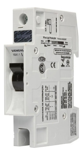 Interruptor Termomagnético Siemens 5sx1 1x10a 110-7