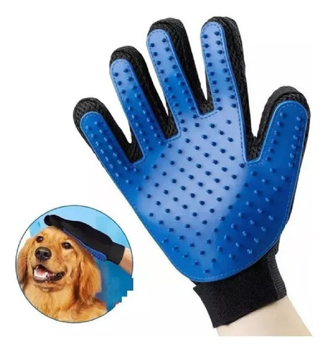 Guante Quita Pelo Cepillo Para Peinar Perros Gatos Silicona Color Negro