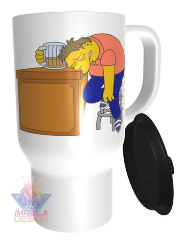 Simpsons Taza Jarro Termico Barney Conejo Bebe O Morire