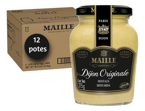 Mostarda Francesa Maille Dijon Original 215g (12 Potes) Kit