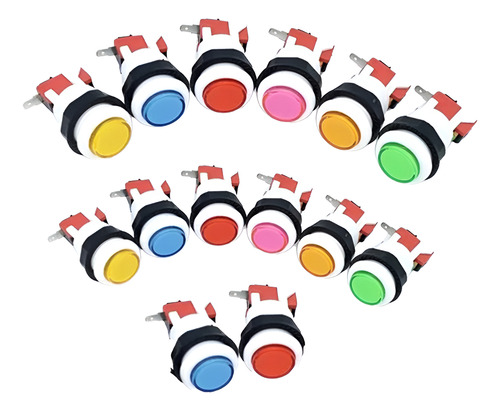 Botones Arcade Maquinita Bicolor Y Micros Zippy 20 Piezas