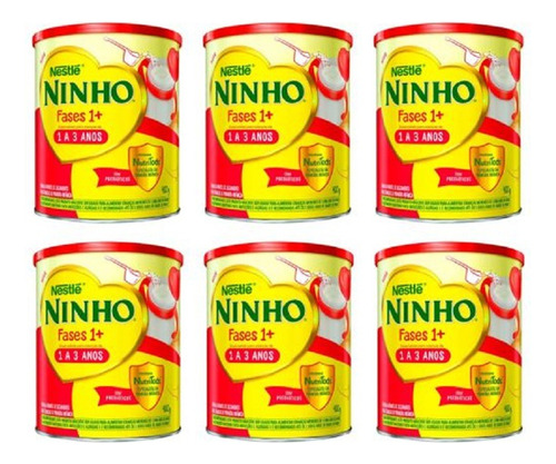 Kit C/6 Leite Ninho Fases 1+ 400g Formula Infantil Lata