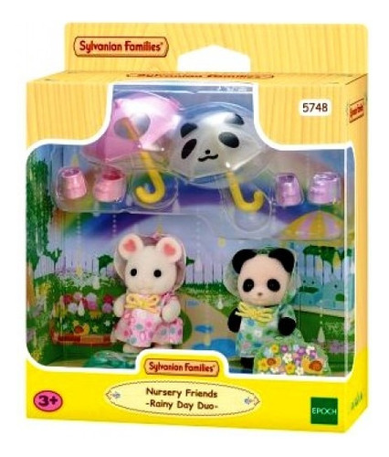 Sylvanian Familie Amigos Jardim Infância Caminhando Na Chuva