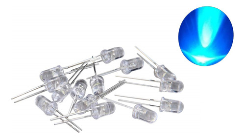 Paquete De 15 Unidades Led Azul Ultrabrillante 5mm