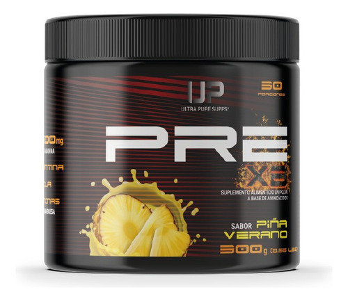 Ultra Pure Supps Pre Xb Pre-entreno 300g 30 Servs Sabor Piña Verano