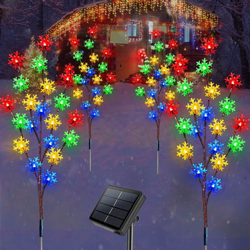 Homeleo Juego De 4 Luces Solares De Navidad Al Aire Libre, 8