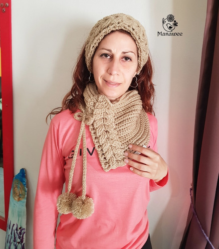 Cuello Y Vincha Manawee Mujer Conjunto Tejido Crochet