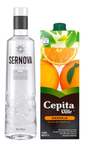 Vodka Sernova 700 Ml + Jugo Cepita De Naranja 1 Lts