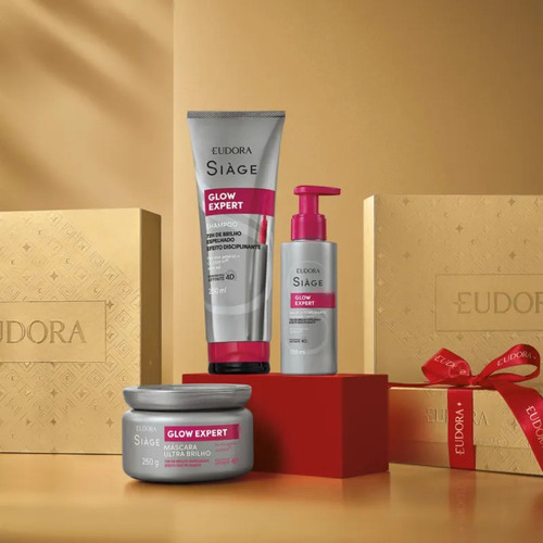 Kit Eudora Siàge Glow Expert 3 Itens Cabelos Brilhosos