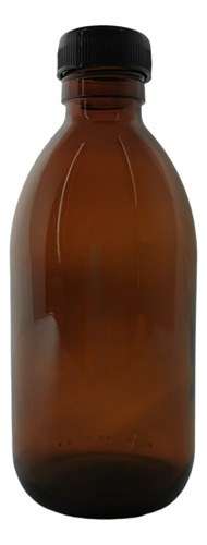 Botella Frasco De Vidrio Ambar 250 Ml 24 Pzs Con Tapa