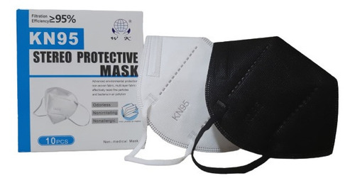 Imagen 3 de 3 de Mascarilla Kn95 Tapa Boca Respirador Pack 10 Unidades