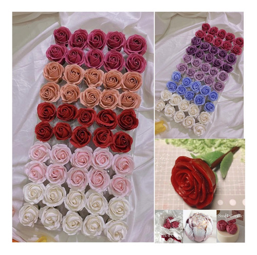 Cnn Molde Silicona Con Forma Flor Rosa For Velas, 3 Pzs.