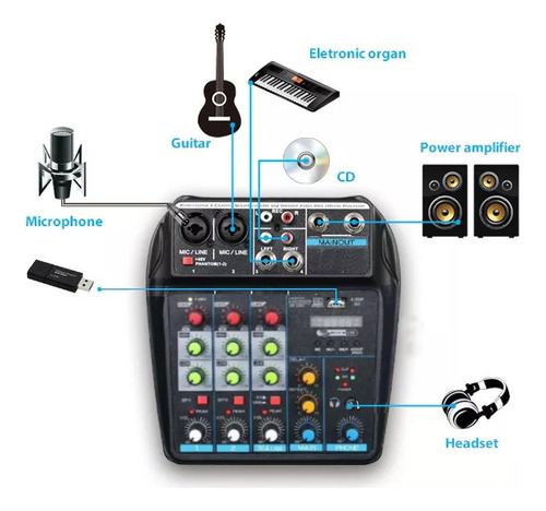 Tabla De Sonido Interfaz De Audio De 4 Canales Bluetooth Pha