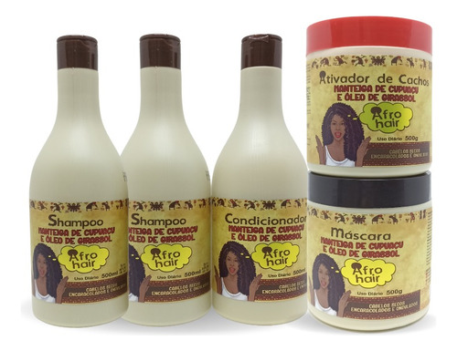Kit Afro Hair 2shap + Ativador De Cachos 5 Passos Maycrene