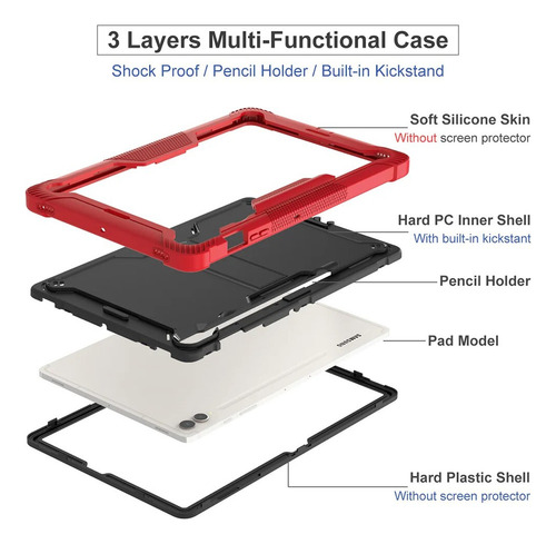 Funda Con Soporte For Samsung Galaxy Tab S7 S8 Plus S9 S