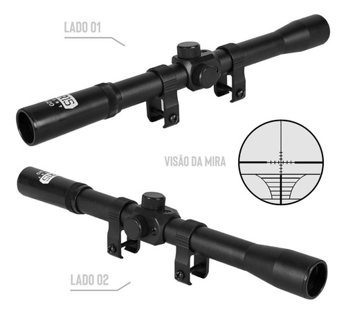 Espingarda Pressao 5.5 Cbc Jade New Preta Cal.22 +luneta4x20