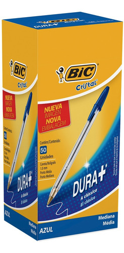 Bolígrafo Lapicera Bic Cristal Caja X50