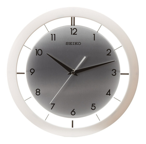 Reloj De Pared Seiko Qxa520wlh Color del fondo Plateado