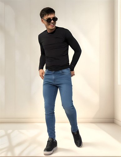 Pantalón Chupin Jeans Elastizado Hombre Mendotty
