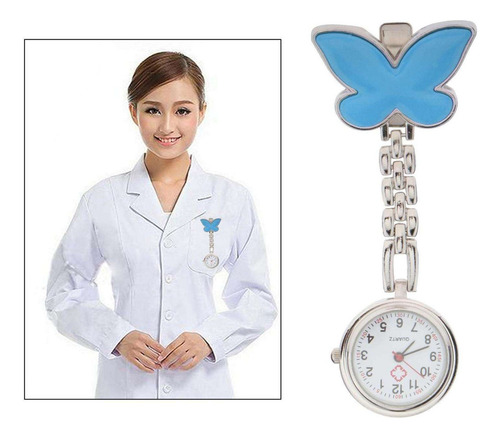 Moda Mariposa Enfermera Clip-on Fob Broche Colgante Reloj De