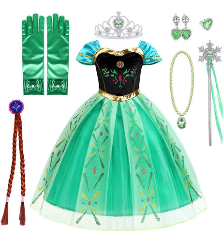 Disfraz De Princesa Frozen Anna Para Niñas Princesa Anna Cos