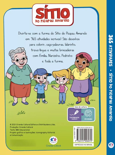 Livro Infantil 365 Atividades E Desenhos Para Colorir Sítio Do Picapau Amarelo