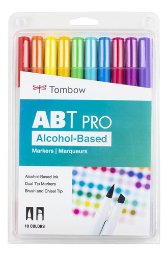 Tombow Abt Pro Marcadores A Base Alcohol, Paleta, Paquete 10