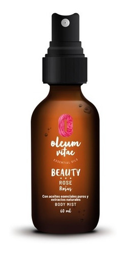Fragancia Corporal Con Aceite Esencial De Rosa 60ml.
