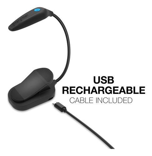 Luz Led Recargable Para Libro Flexible 3 Modos Con Clip
