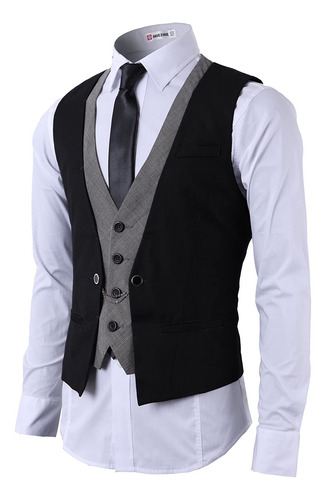 H2h Vestido Para Hombre Chalecos Slim Fit Traje De Trabajo D