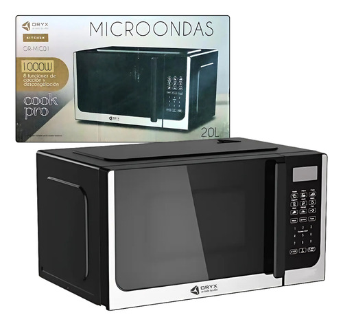 Microondas Electrico 20 Litros 1000w Gris Oryx