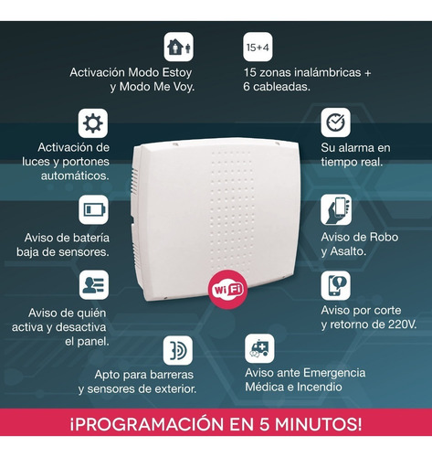 Kit Alarma Marshall 3 Wifi Inalambrica Domiciliaria 6 Cuotas