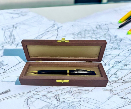 Caneta Engenharia Civil Presente Formatura Engenheiro + Nome Preto Azul