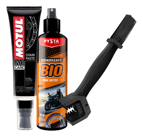 Motul C5  Lubricante Cadenas + Cepillo + Desengrasante